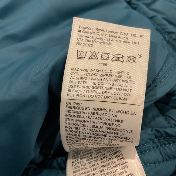 Athleta Whisper Featherless Jacket Borealis Green Coat. Small Tall - Picture 13 of 13